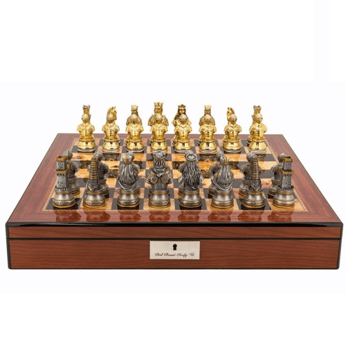 Chess Set Medieval Warriors on 20 inch Walnut Gloss Chess Board by Dal ...