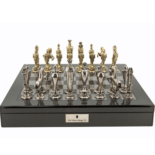 Chess Set Renaissance on 20 inch Carbon Fibre Chess Board by Dal Rossi ...