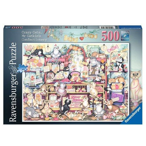 Crazy Cats Mr Catkins Confectionary 500 piece puzzle by Ravensburger ...