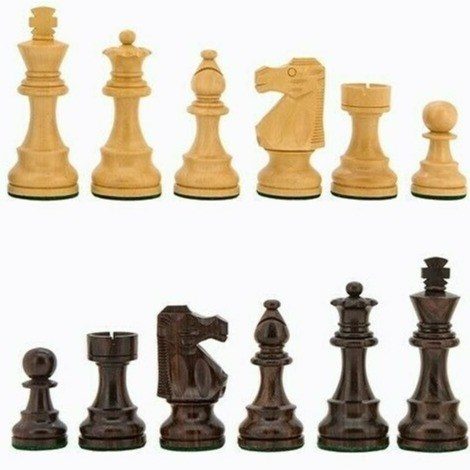 Chess Pieces Staunton Boxwood/Sheesham 95mm by Dal Rossi | Presents of Mind